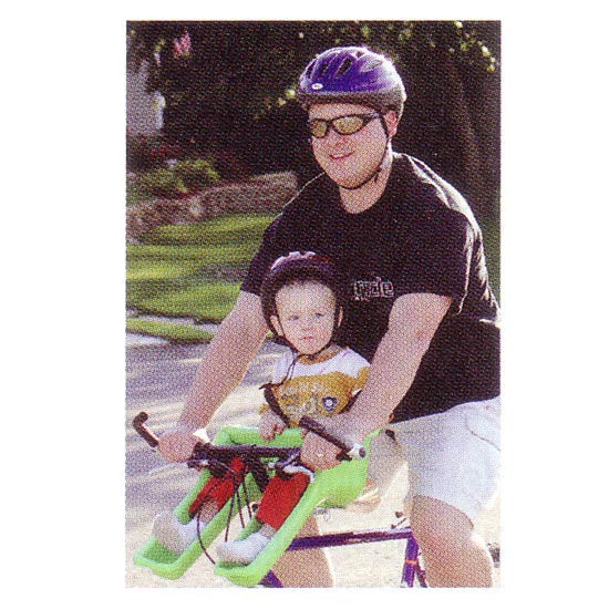 This seat allows kids age 4 and under to enjoy a ride from the front of a bike.